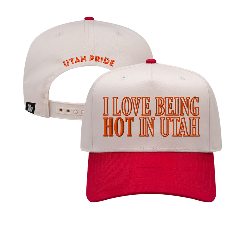 26. Utah Pride Hot In Utah Baseball Cap (Pre Order.  Estimated Shipping 06/19/2026 - 07/10/2026)